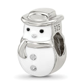 Sterling Silver Reflections Kids Enamel Snowman With Hat Bead